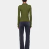 Khakifarvet sweater i uld