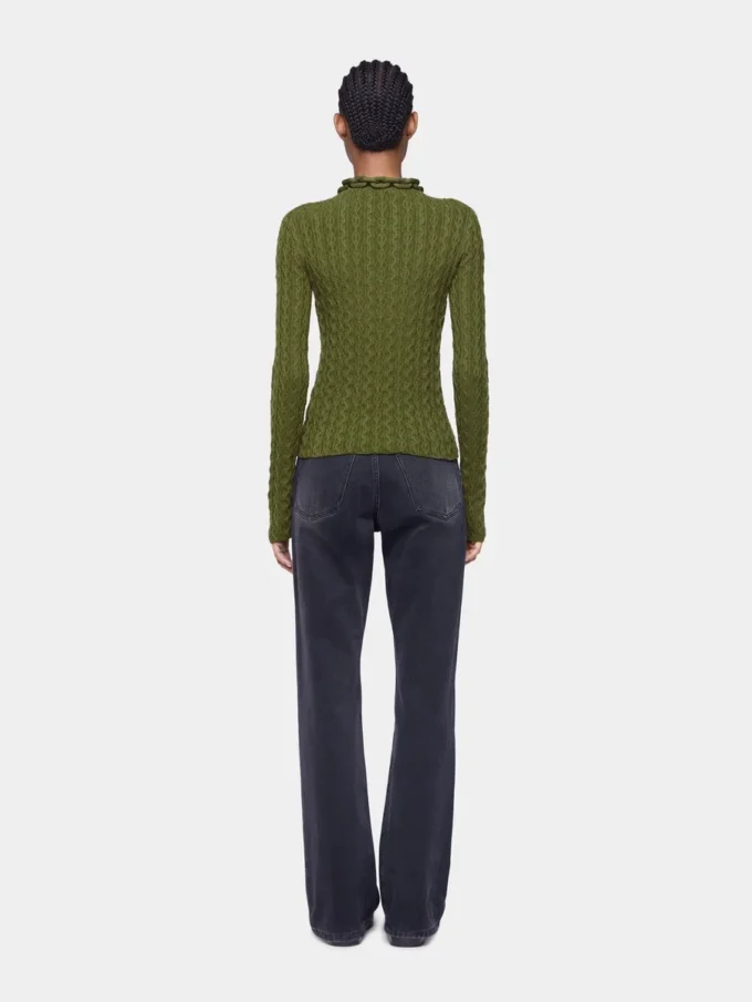 Khakifarvet sweater i uld