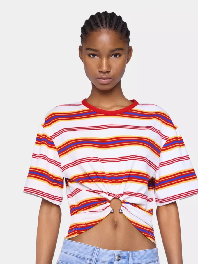 Kort T-shirt i bomuld