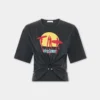 Kort T-shirt i bomuld med print