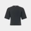 Kort T-shirt i bomuld med print