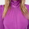 Lang kjole i jersey i fuchsia