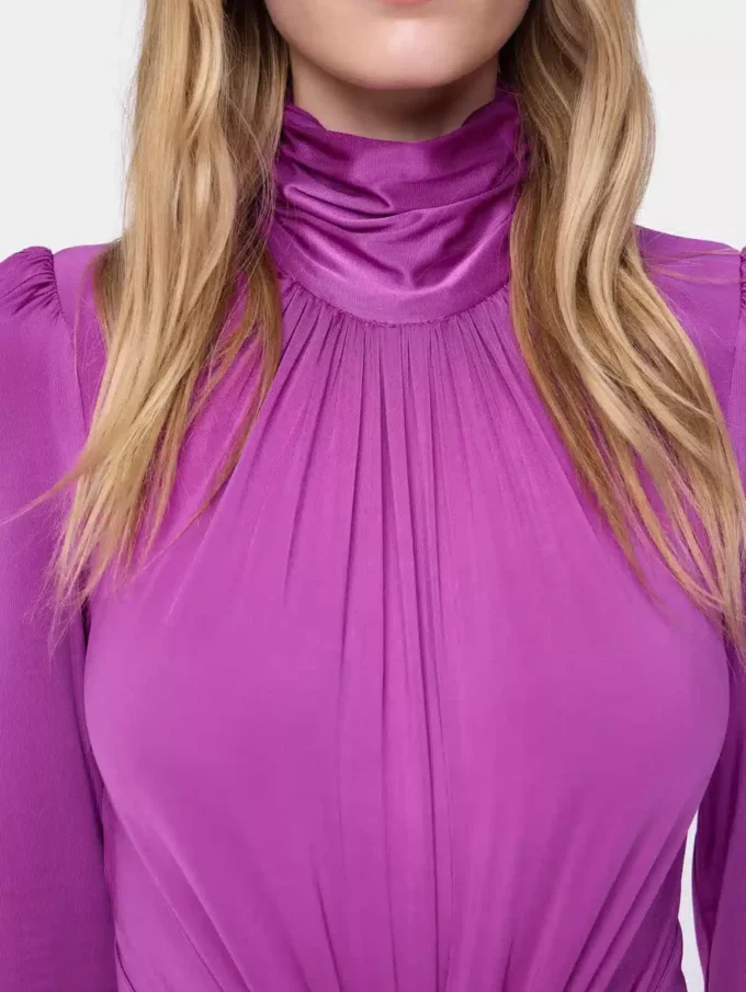 Lang kjole i jersey i fuchsia