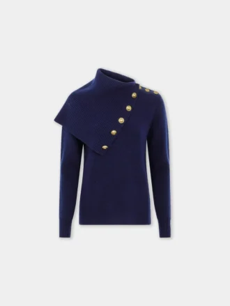 Marineblå sweater i uld