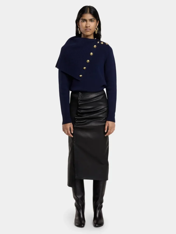 Marineblå sweater i uld