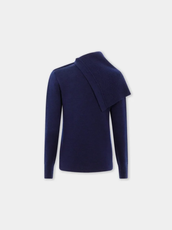 Marineblå sweater i uld