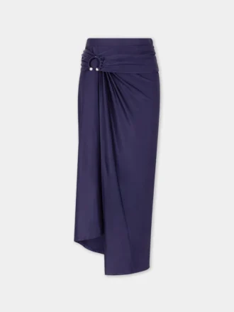 Midi-jersey nederdel med piercing