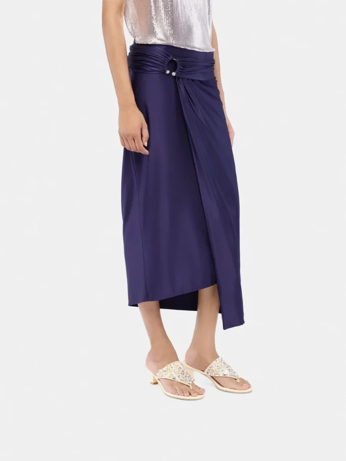 Midi-jersey nederdel med piercing