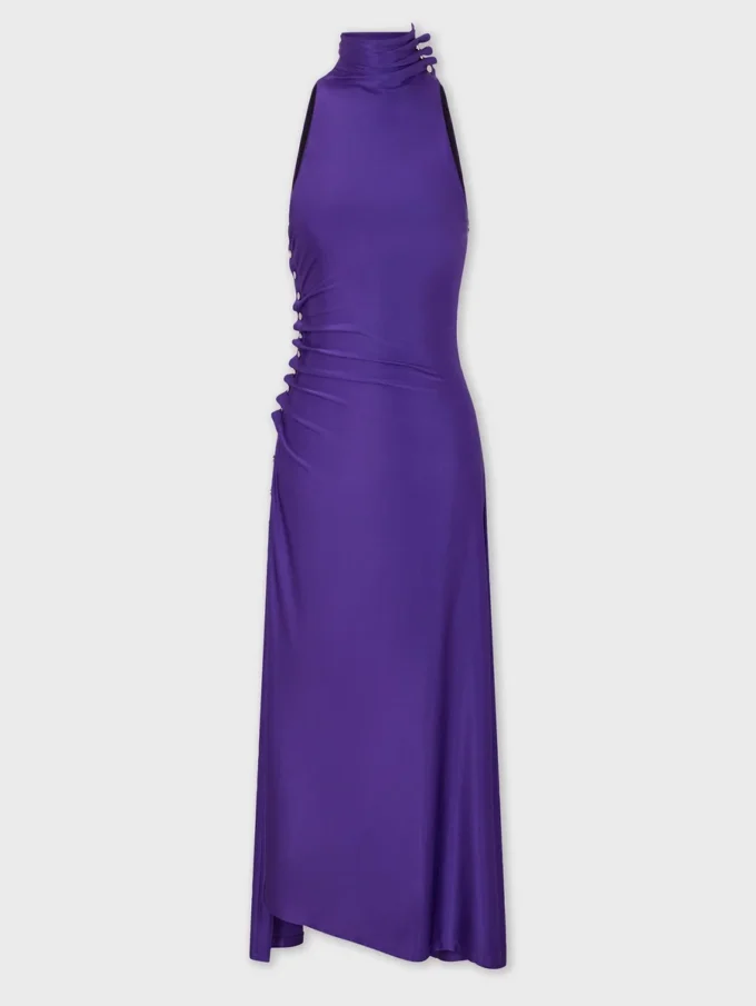 Midi-kjole i draperet jersey