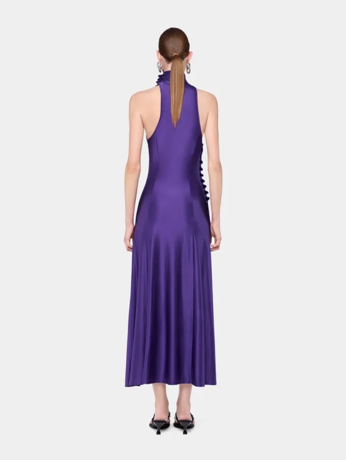 Midi-kjole i draperet jersey