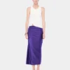 Midi-lang draperet jersey nederdel