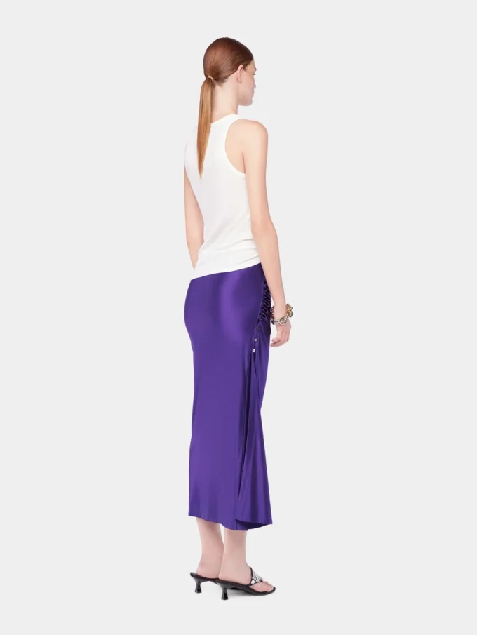 Midi-lang draperet jersey nederdel