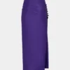 Midi-lang draperet jersey nederdel