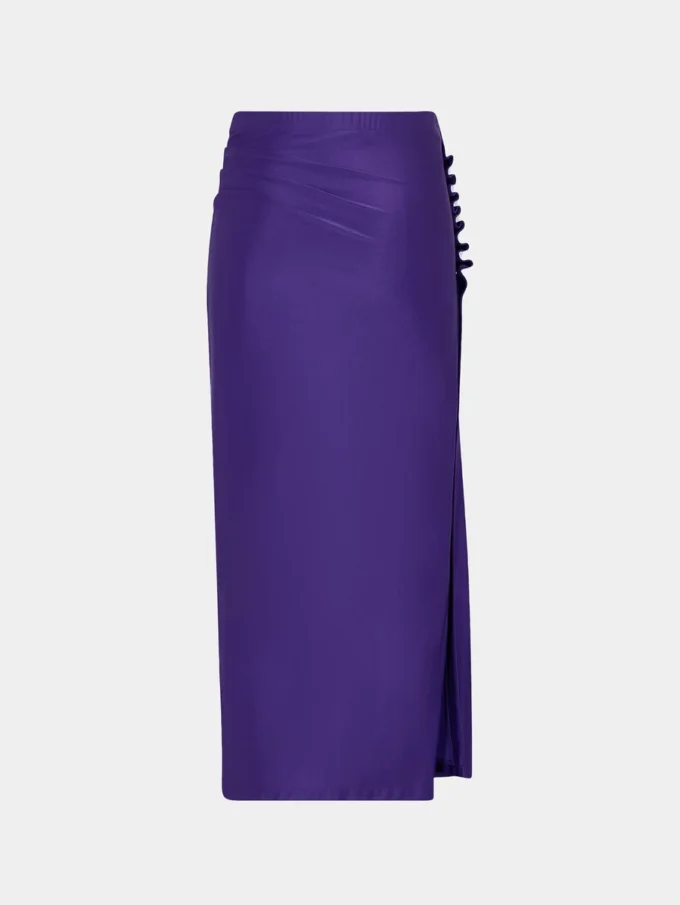 Midi-lang draperet jersey nederdel