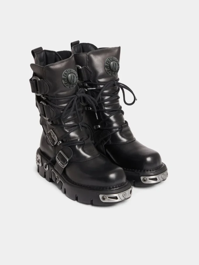 Rabanne x New Rock sorte støvler