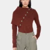 Rustfarvet sweater i uld