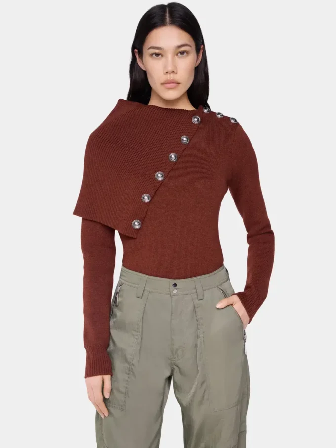 Rustfarvet sweater i uld