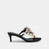 Sandaler med lav hæl og strass