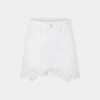 Shorts i denim med broderede detaljer