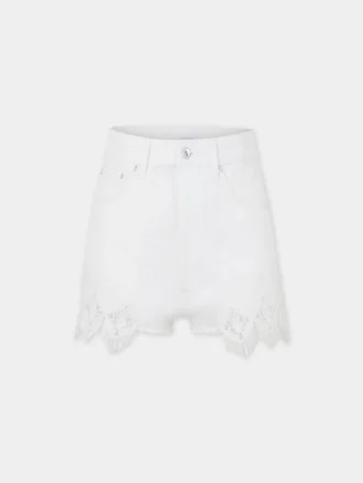 Shorts i denim med broderede detaljer