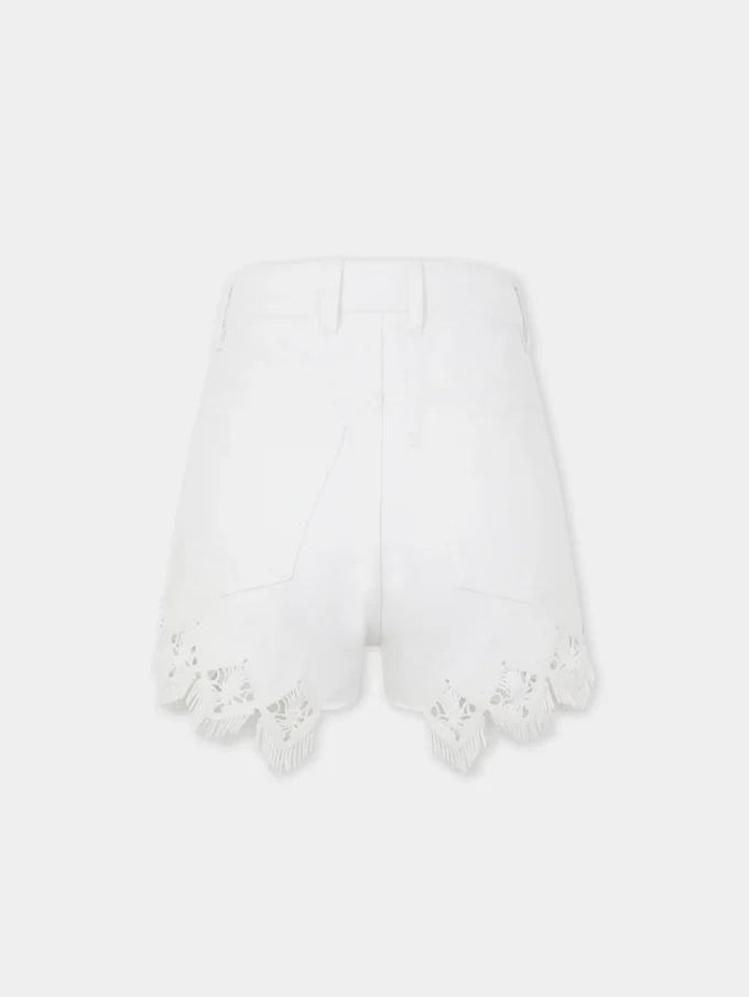 Shorts i denim med broderede detaljer