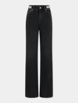 Signatur-jeans i sort med 1969-skiver