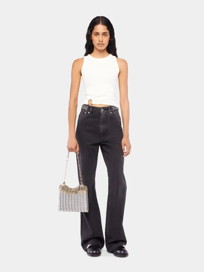 Signatur-jeans i sort med 1969-skiver