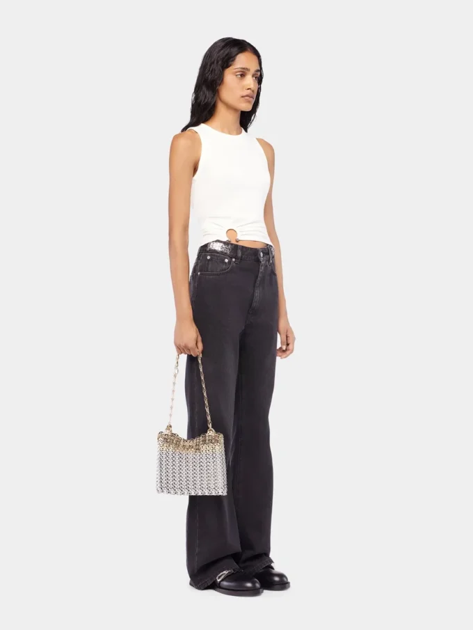 Signatur-jeans i sort med 1969-skiver