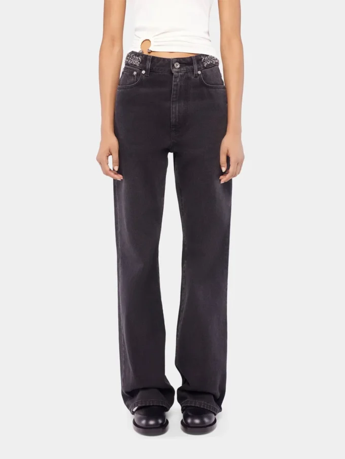 Signatur-jeans i sort med 1969-skiver