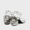 Sølvfarvede sandaler med Sparkle-hæl