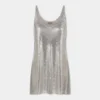 Sølvfarvet tanktop i mesh