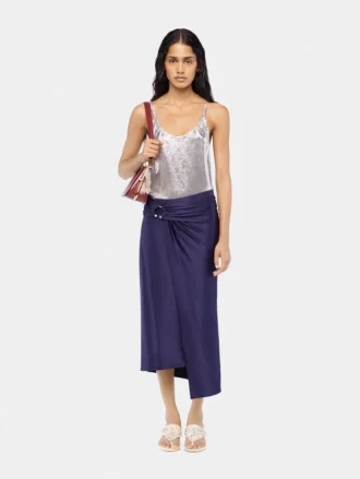 Sølvfarvet tanktop i mesh