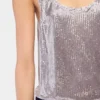 Sølvfarvet tanktop i mesh