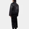 Sort aviator-blousonjakke i læder