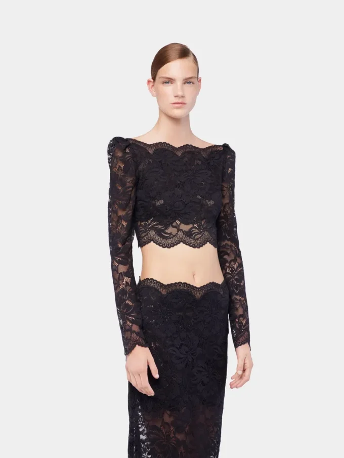 Sort crop top i blonder