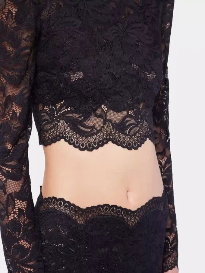 Sort crop top i blonder