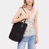 Sort raffia-tote bag med logo