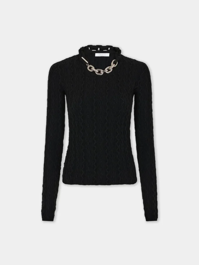 Sort sweater i uld