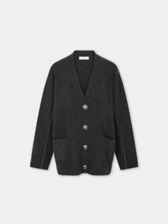 Strikket cardigan i uld og kashmir