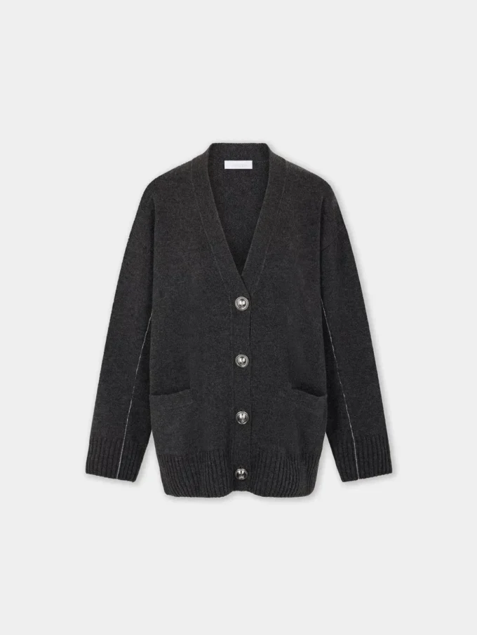 Strikket cardigan i uld og kashmir