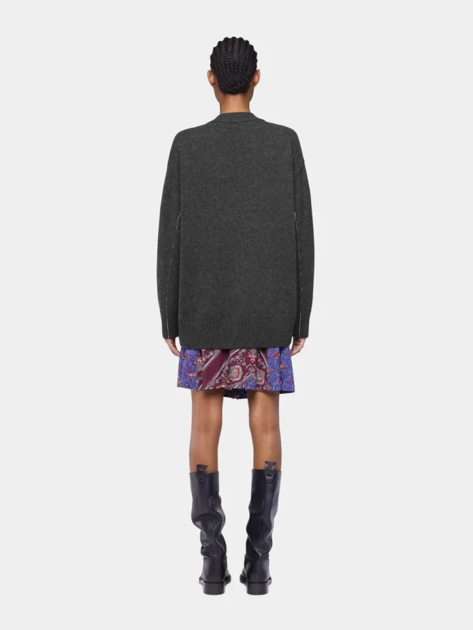Strikket cardigan i uld og kashmir