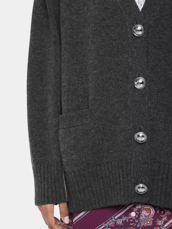Strikket cardigan i uld og kashmir