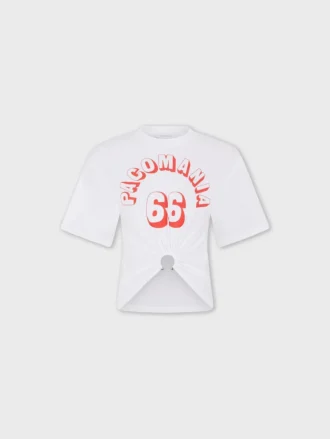 T-shirt i bomuld med print og piercing