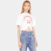 T-shirt i bomuld med print og piercing