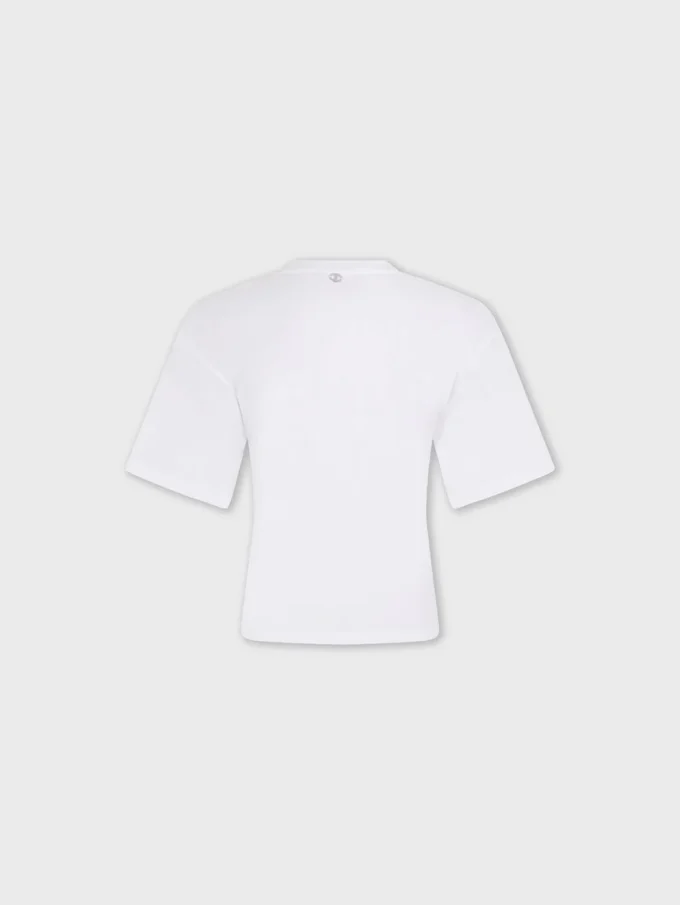 T-shirt i bomuld med print og piercing