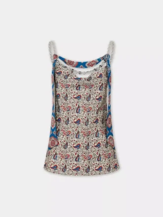 Tanktop i printet satin