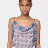 Tanktop i printet satin