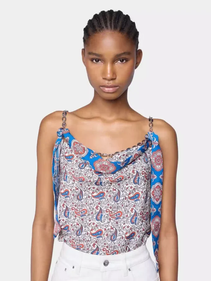 Tanktop i printet satin