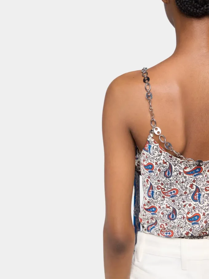 Tanktop i printet satin
