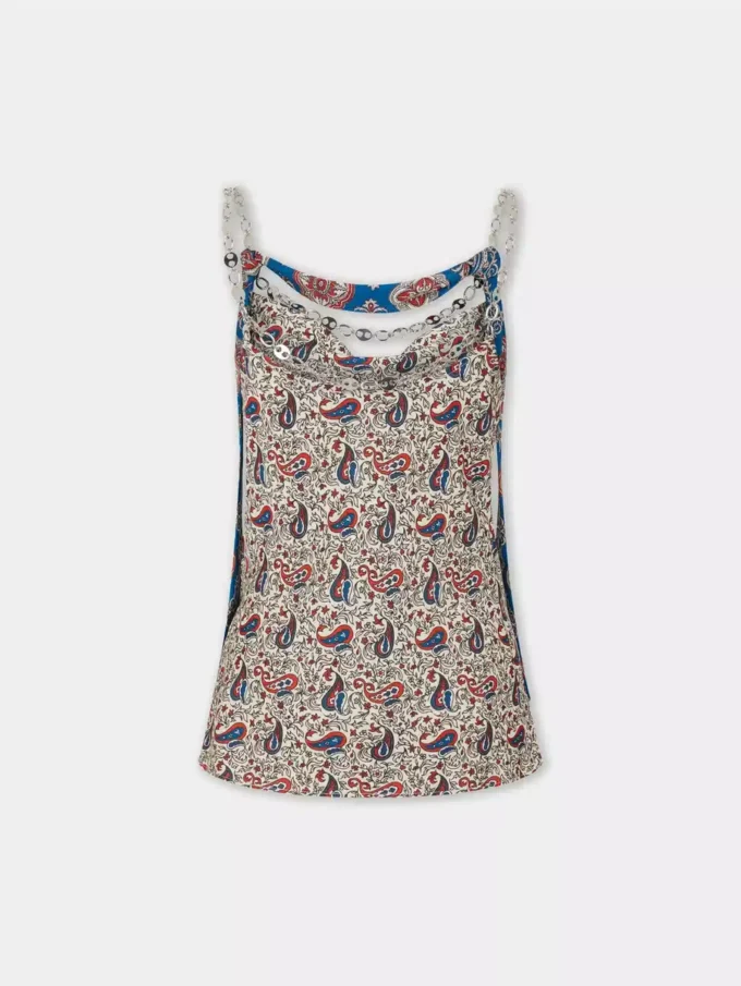 Tanktop i printet satin
